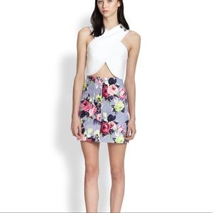 Carven Denim Floral Skirt